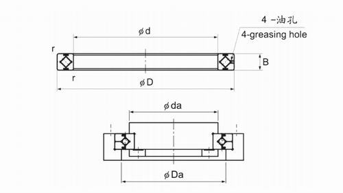 CRBH-A系列交叉滚子轴承结构图 CRBH-A系列交叉滚子轴承结构图